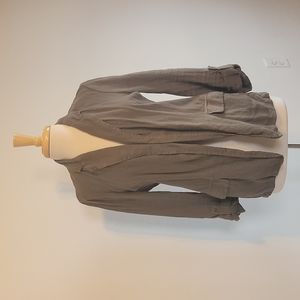 Military green linen jacket